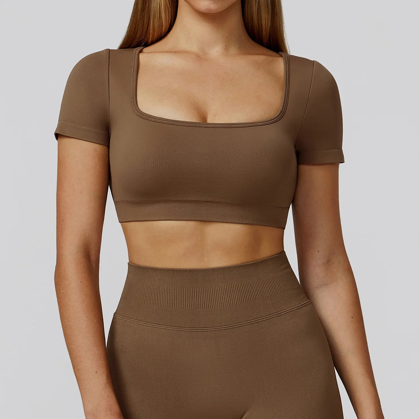Women’s Seamless Sports Top – Short Sleeve Workout Shirt