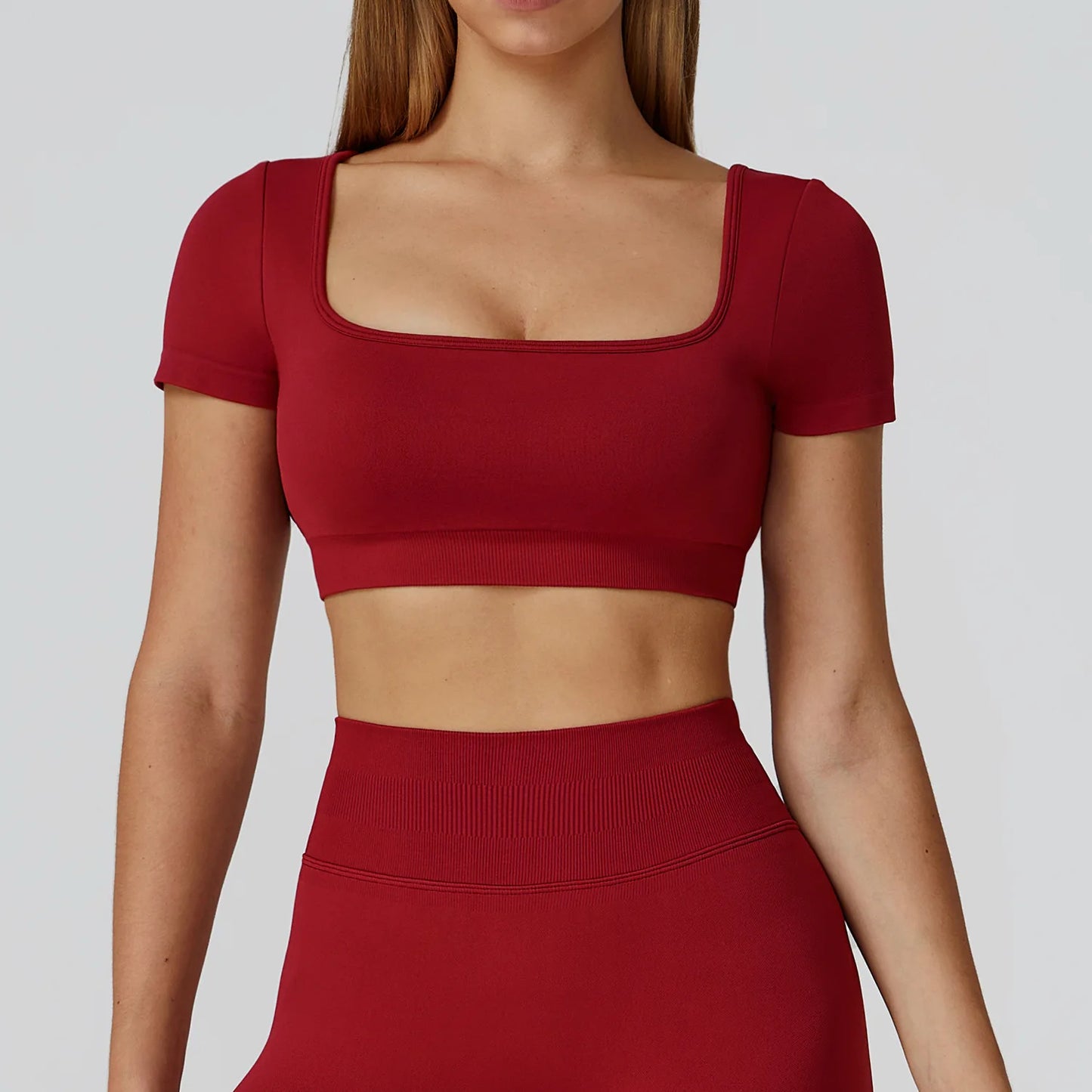 Women’s Seamless Sports Top – Short Sleeve Workout Shirt