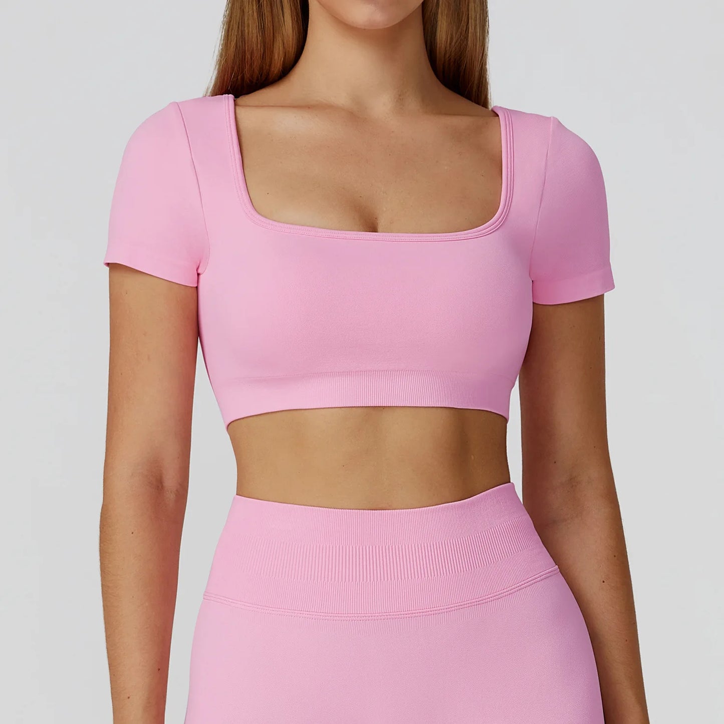 Women’s Seamless Sports Top – Short Sleeve Workout Shirt