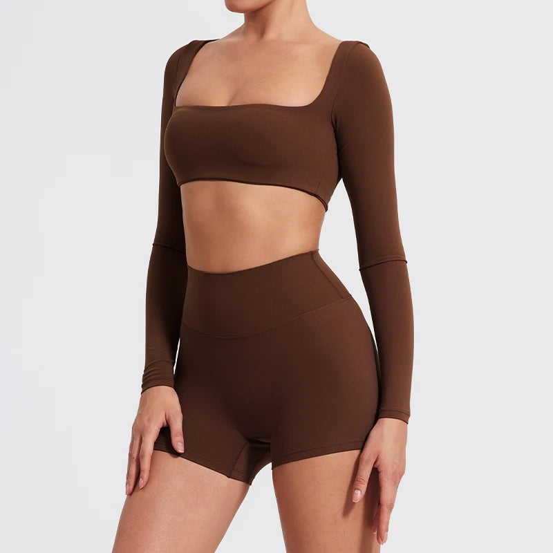 Women’s Quick-Dry Square Neck Sports Crop Top