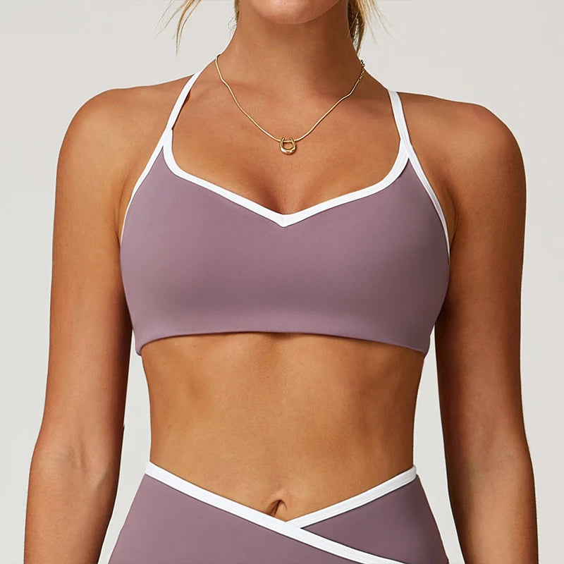 Women’s Sports Bra – V-Back Waist Shaping Yoga Top
