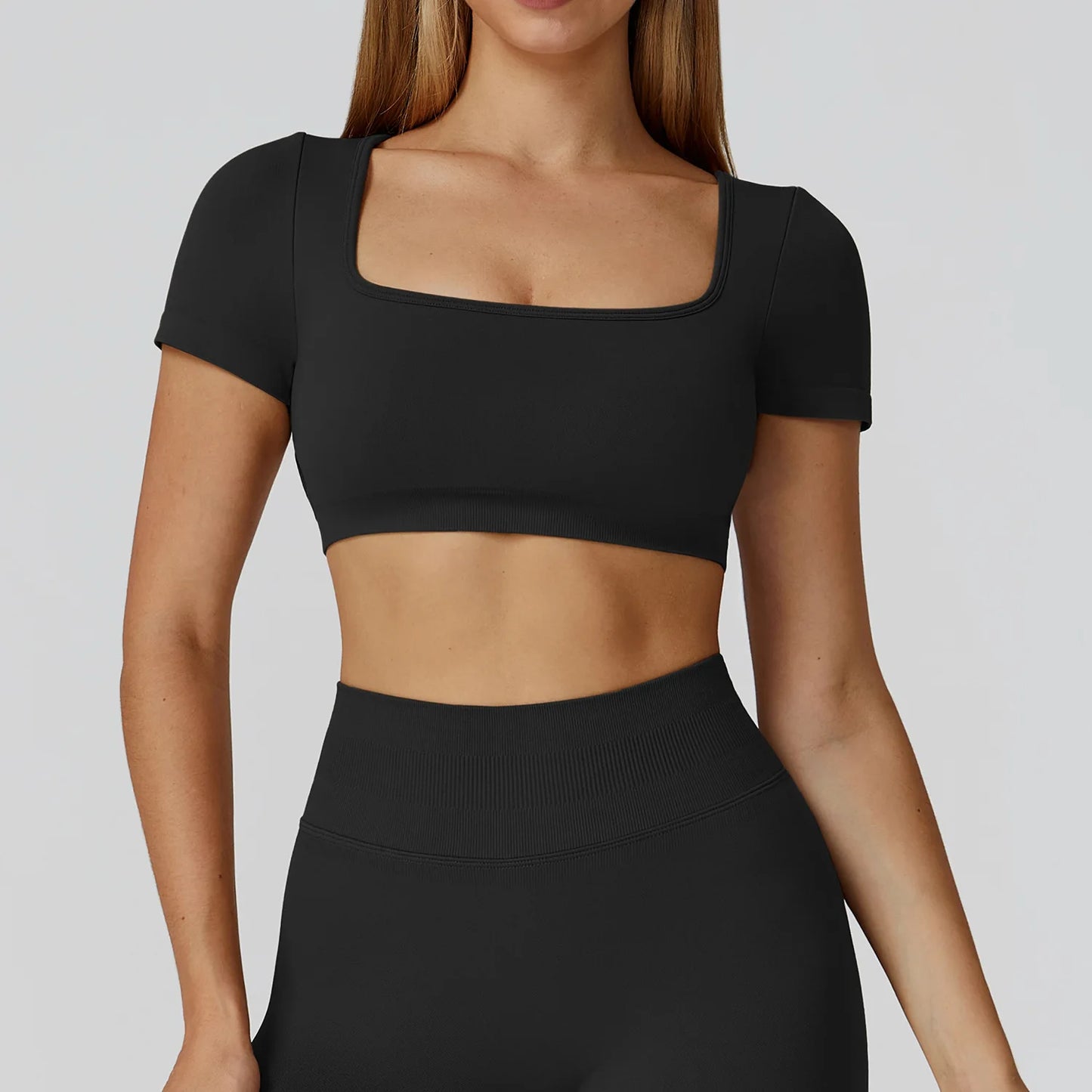 Women’s Seamless Sports Top – Short Sleeve Workout Shirt